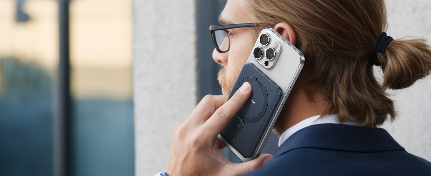 Портативний зарядний акумулятор TORRAS 5000mAh з MagSafe, USB-C, 22.5W PD, для iPhone 17 Pro Max та інших моделей, чорний