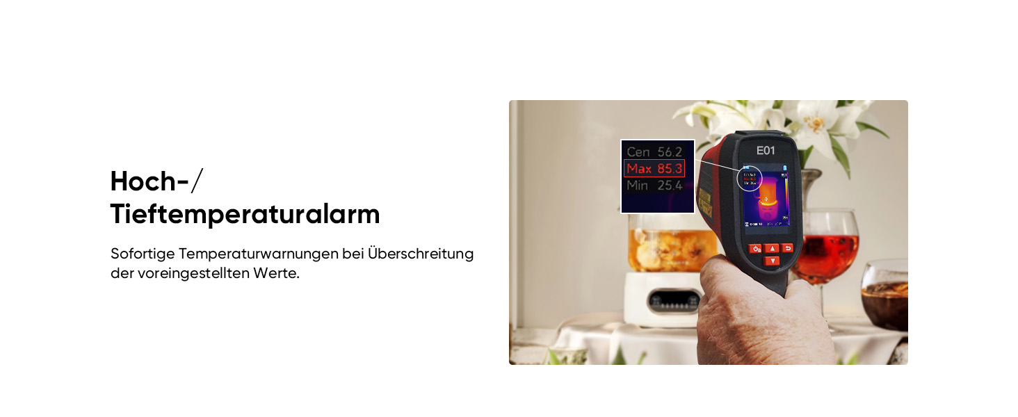 HIKMICRO E01 Тепловізійна камера SuperIR: портативна інфрачервона камера з лазерним покажчиком, роздільна здатність 240x240, діапазон температур -20°C - 400°C, частота оновлення 20Hz