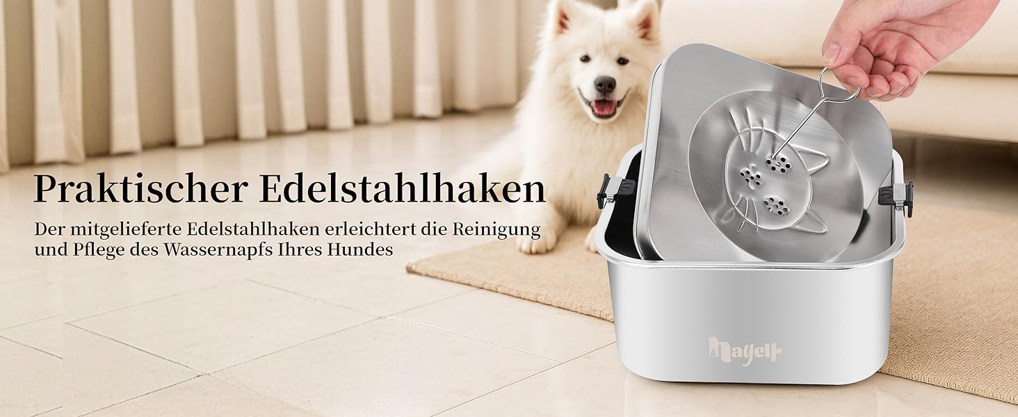 Миска для собак 3L без облизування, миска для пиття з нержавіючої сталі 304, миска для собак з неслизьким дном, для середніх та маленьких собак, придатна для миття в посудомийній машині