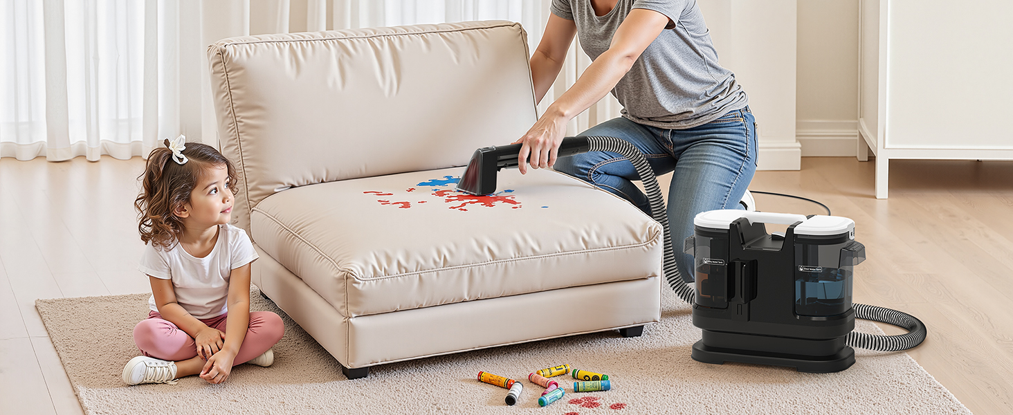 Низькопрофільний пилосос для вологого та сухого прибирання 450W з потужністю всмоктування 13500Pa, для килимів, м'яких меблів, диванів, крісел, сходи, автомобіля, килимків. Білий (чорно-білий)