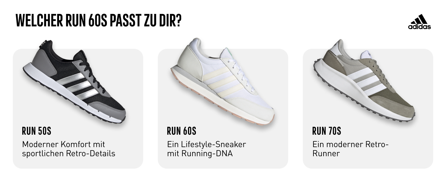 Кросівки Adidas Run 60s 4.0 для чоловіків, 43 1/3 EU, білий, чорний, білий