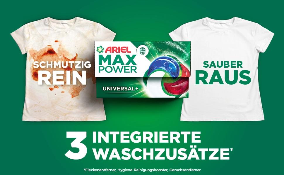 Капсули для прання Ariel Max Power Pods Universal+, універсальний засіб для прання, 66 прань