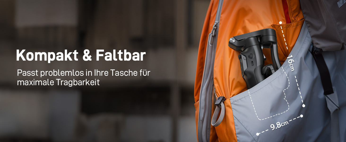 Hohem iSteady V3 - Стабілізатор для смартфона з контролером, AI-трекером, телескопічною штангою та штативом, чорний