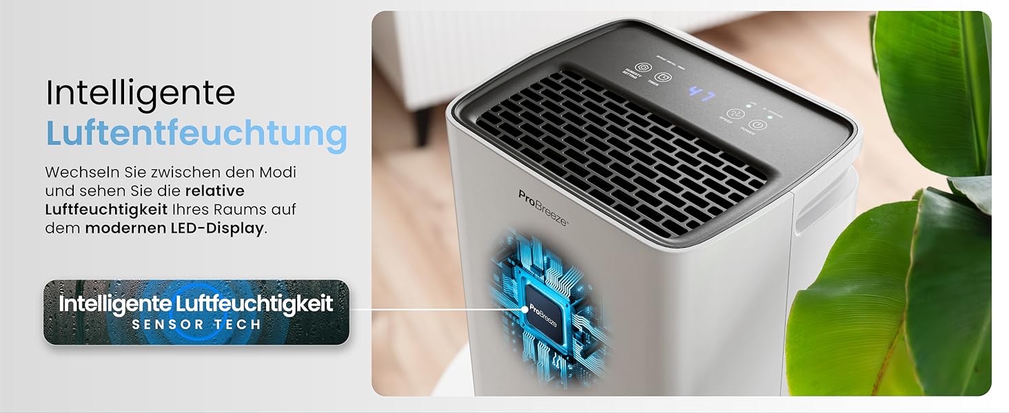 Електричний осушувач повітря ProBreeze 12L - Осушувач ProBreeze для дому, 20 м², з таймером та датчиком вологості