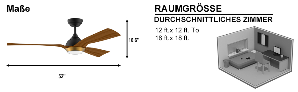 Стеляний вентилятор Reiga з LED-підсвічуванням та пультом керування, 132 см, білий, DC-двигун, тихий, 6 швидкостей, 3 колірні температури, для внутрішнього та зовнішнього використання (3 лопаті, чорний)