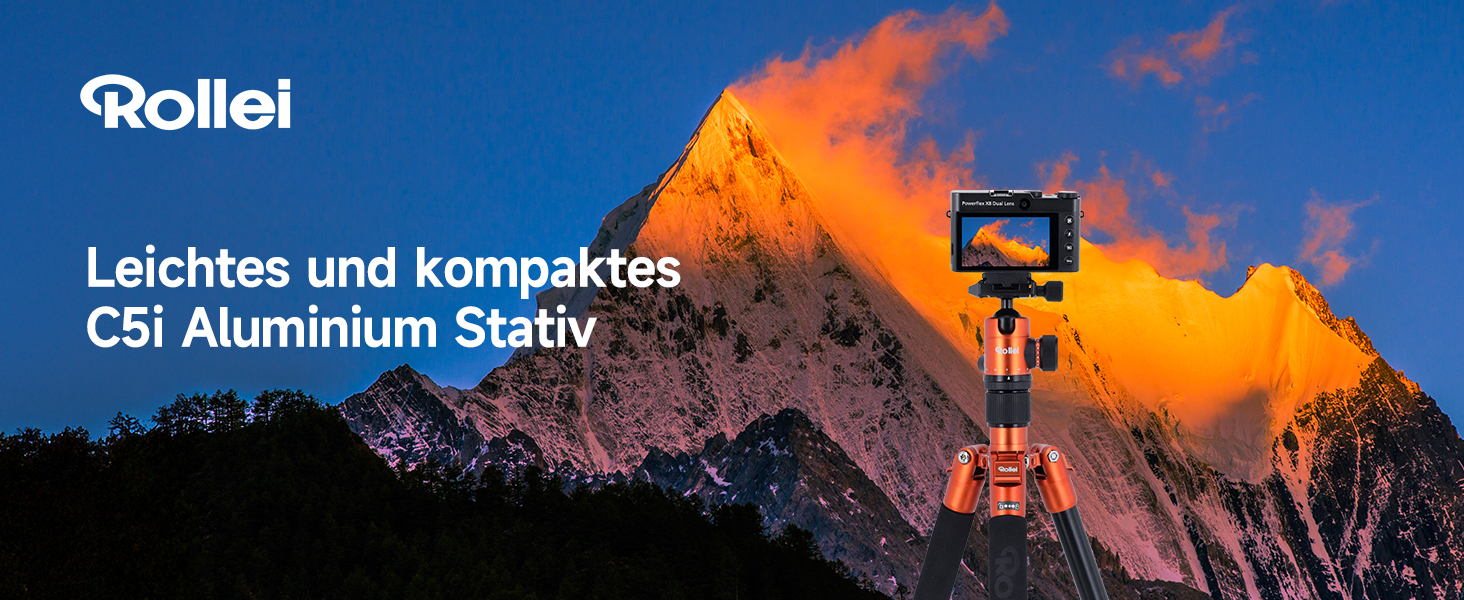 Штатив Rollei C5I Orange: легкий, алюмінієвий, для макрозйомки та подорожей | Monopod