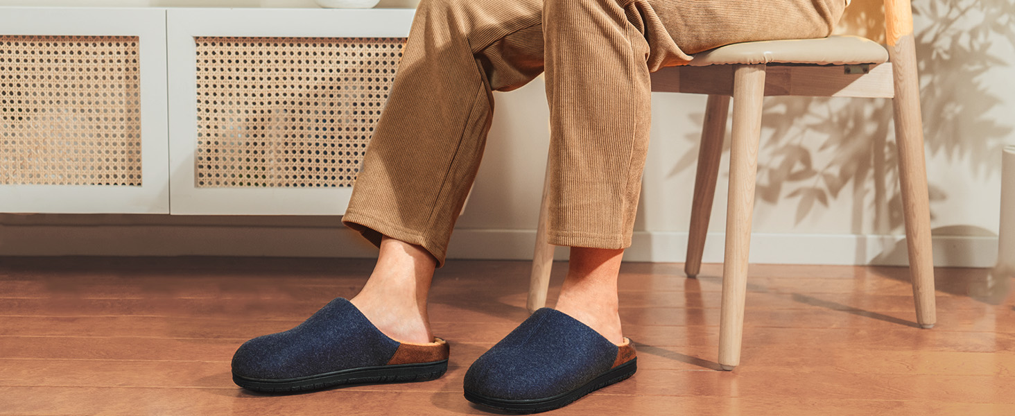 Чоловічі тапочки LongBay з ефектом вовни, теплі, з піною Memory Foam та м'яким Sherpa-підкладкою, для дому та вулиці, 45 EU, чорні