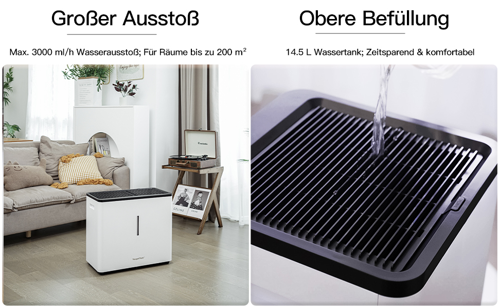 Зволожувач повітря 6L Top Fill, зволожувач повітря на основі випаровування, 1000 мл/год, автовимкнення, білий (EH22T)