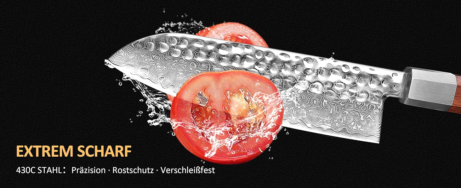 Кухонний ніж YOTSUBA Hackmesser 18 см: професійний кухонний тесак для м'яса та овочів з ергономічною ручкою з пакавуду, надзвичайно гострий