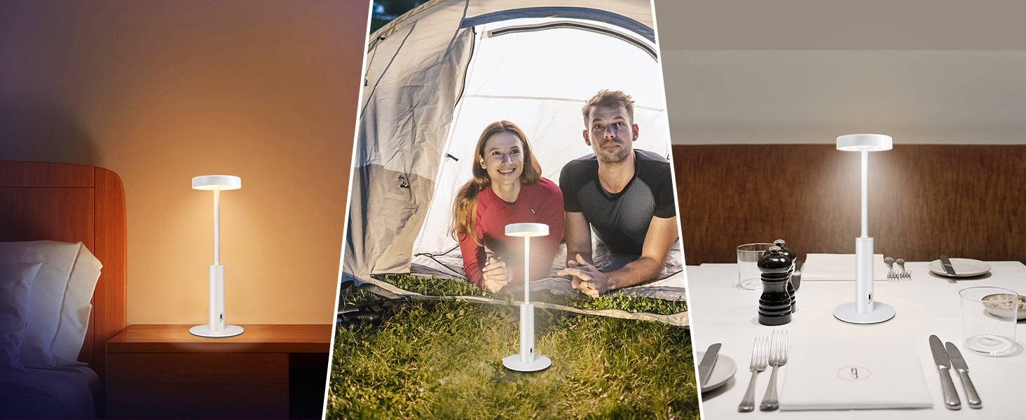 Бездротова LED лампа для столу з регулюванням кольору та яскравістю, сенсорне керування, для дому та кафе