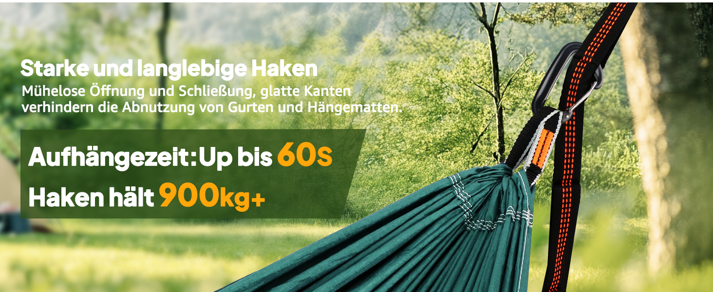 Гаммак для кемпінгу NATUREFUN Ultraleicht | 300 кг, 300x200 см, дихаючий, швидковисихаючий, нейлон | 2 карабіни, 2 петлі | Зелений, для відпочинку на природі