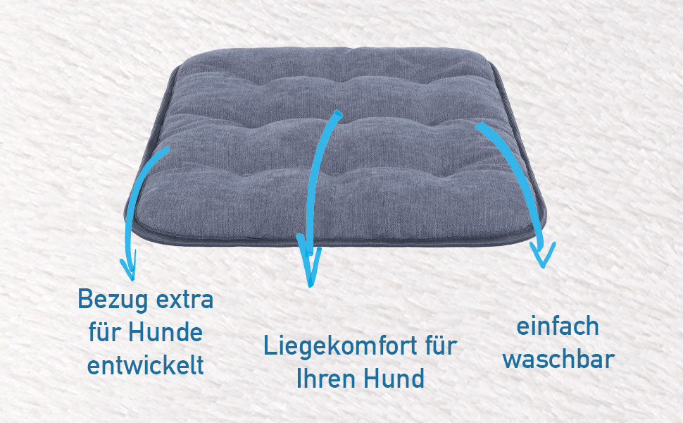 М'який лежак для собак MyBestBuddy Pik сірий S, для алергіків (100% поліестер), неслизький, можна прати при 40°C, з пухнастим чохлом, 60 x 40 см