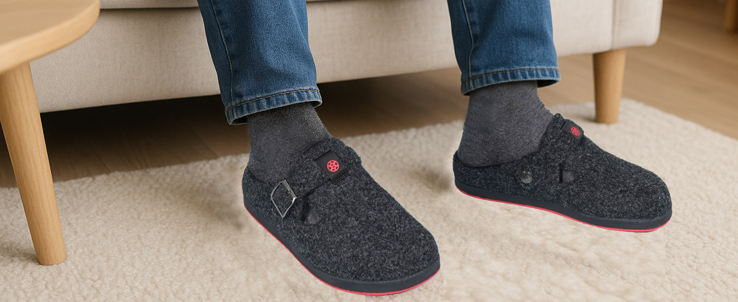 Тапочки халатні з фетру Gaatpot Filzclog, зимові, теплі, для жінок та чоловіків, розмір 36-46, колір блакитний