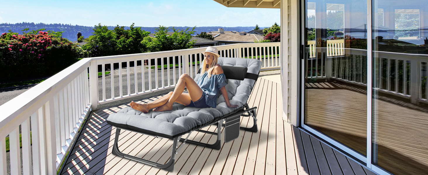 Розкладне ліжко ZIKEBTUY для кемпінгу та відпочинку: міцна конструкція, 200 кг, 190x71x36 см, з матрацом, Oxford 1200D, для відпочинку на природі та вдома (сірий)