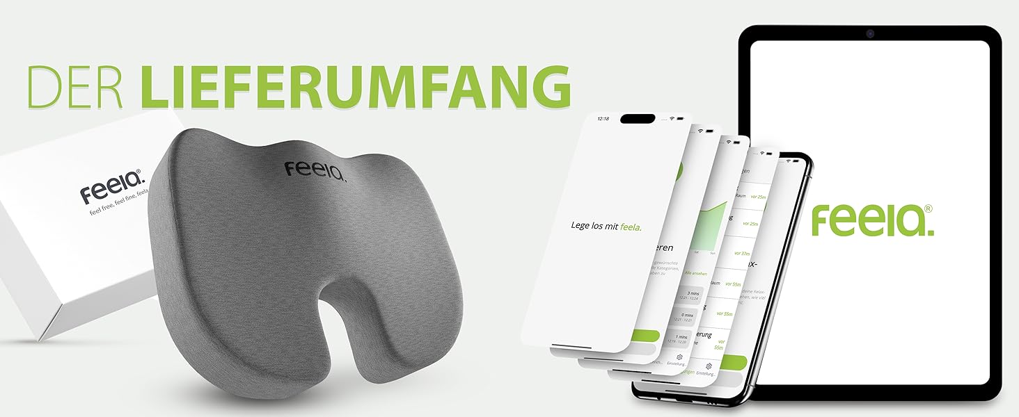 Подушка ортопедична для автосидіння Feela® (Medium, 60-80 кг) – підтримка спини та куприка, 3 ступені жорсткості, темно-сіра