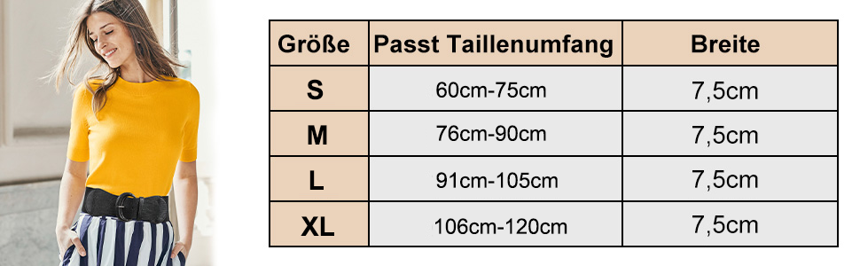 Жіночий широкий еластичний ремінь JasGood 2 шт. для суконь та джинсів. Колір: чорний/коричневий. Розмір M (76-90 см)
