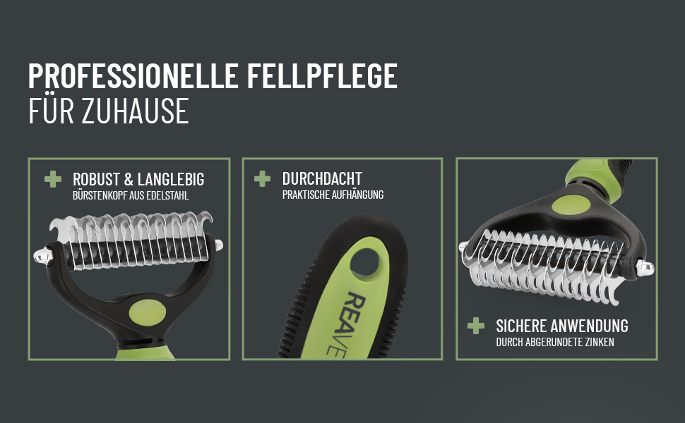 Щітка для собак та котів ReaVET для видалення підшерстка та розпушування ворсу. Підходить для довгошерстих порід великих розмірів. Масажний ефект, захист верхнього шару шерсті. Розмір M-L