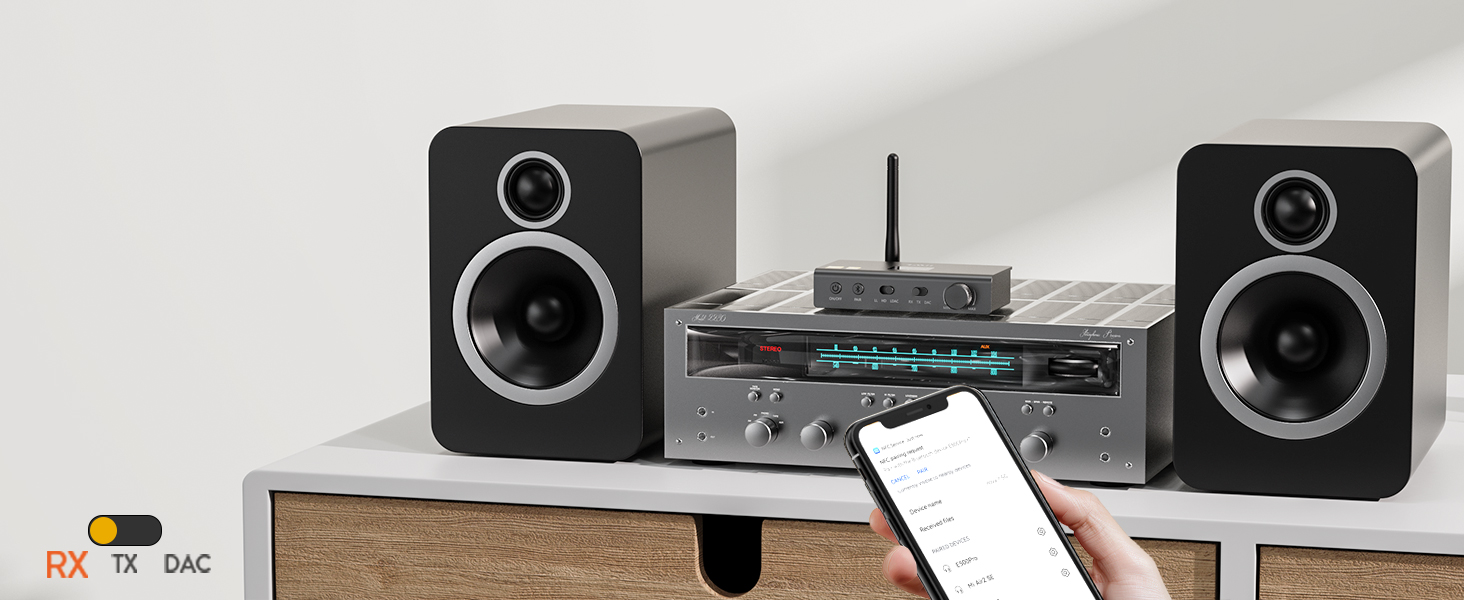 1Mii DS700 Bluetooth передавач/приймач HiFi з DAC, LDAC, aptX HD/LL, OLED-дисплеєм, 3-в-1 аудіоадаптер для ТВ, навушників, колонок, стереосистеми