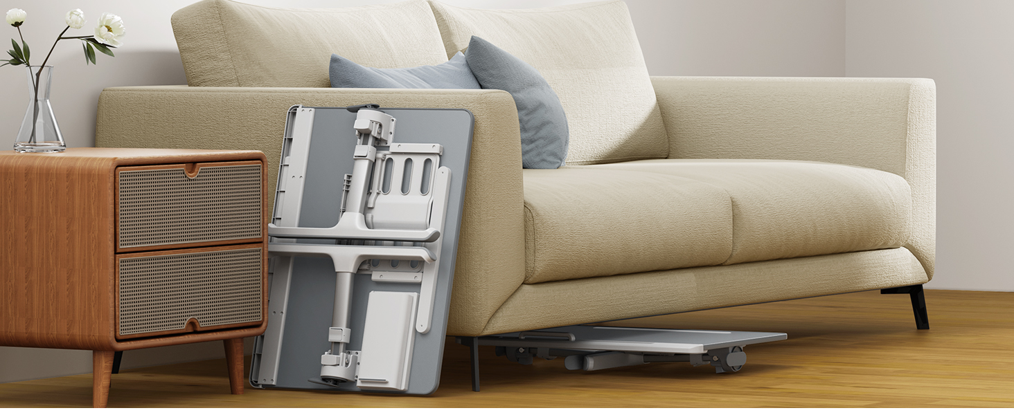 Столик для ноутбука SAIJI 60x45 см, регульована висота, з підставкою для книг, ящиком та кріпленням для планшета. Ідеально для роботи, читання та сніданку.