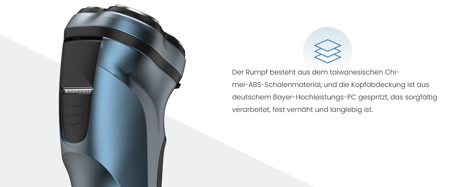 Електричний чоловічий бритва Sejoy, сухою, з підзарядкою, з висувним тримером, швидка зарядка за 1 годину, 3D плаваюча головка, LCD дисплей (синій)