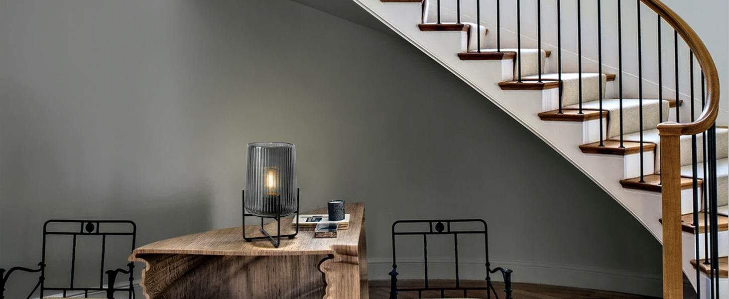 Бездротова настільна лампа з таймером, вінтажний дизайн, акумуляторна LED лампа для дому та вулиці, сірий колір, розмір L