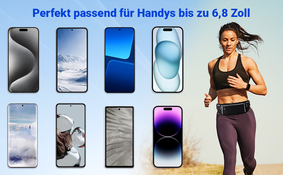 Поясна сумка-тримач для телефону Alyvisun - спортивна поясна сумка для бігу, фітнесу, подорожей (чоловіча/жіноча)