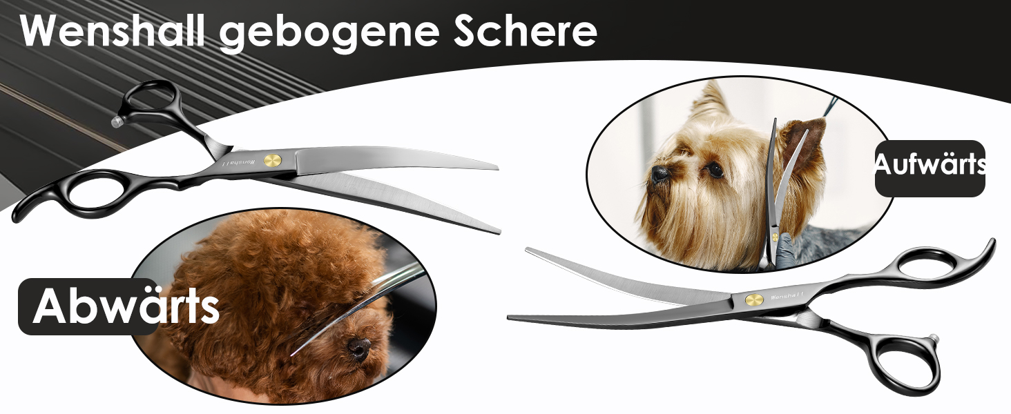 Набір професійних ножиць для грумінгу собак 5шт (прямі, вигнуті, для розрідження), чорний