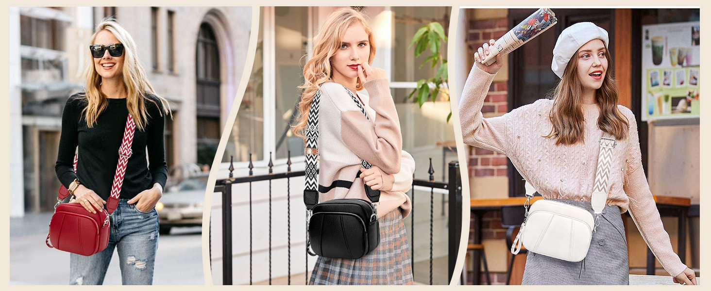 Сумка жіноча через плече кросбоді з натуральної шкіри лілового кольору, стильна, з широким ременем та відділенням для карт