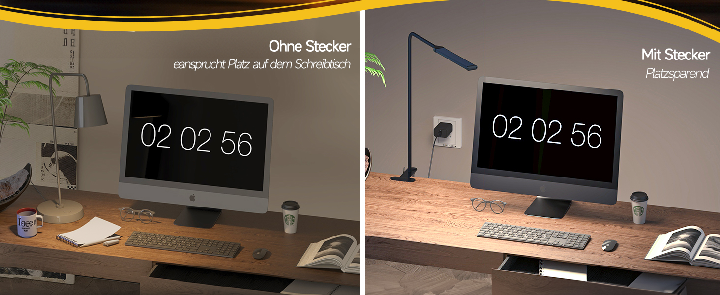 Стійка лампа Aisutha для столу з LED, 3 кольори, 10 рівнів яскравості, регульована, захист очей, для офісу, кабінету та майстерні (чорний)