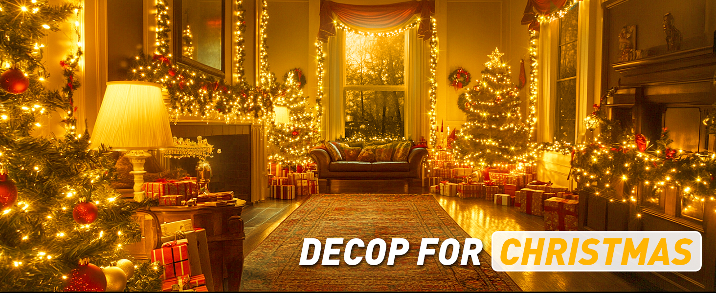 Гірлянда світлодіодна для прикраси ялинки та дому, 80м, 800 LED, вологостійка, з пультом, таймером, 8 режимів, тепле біле світло, для саду, вечірки, святкування Різдва