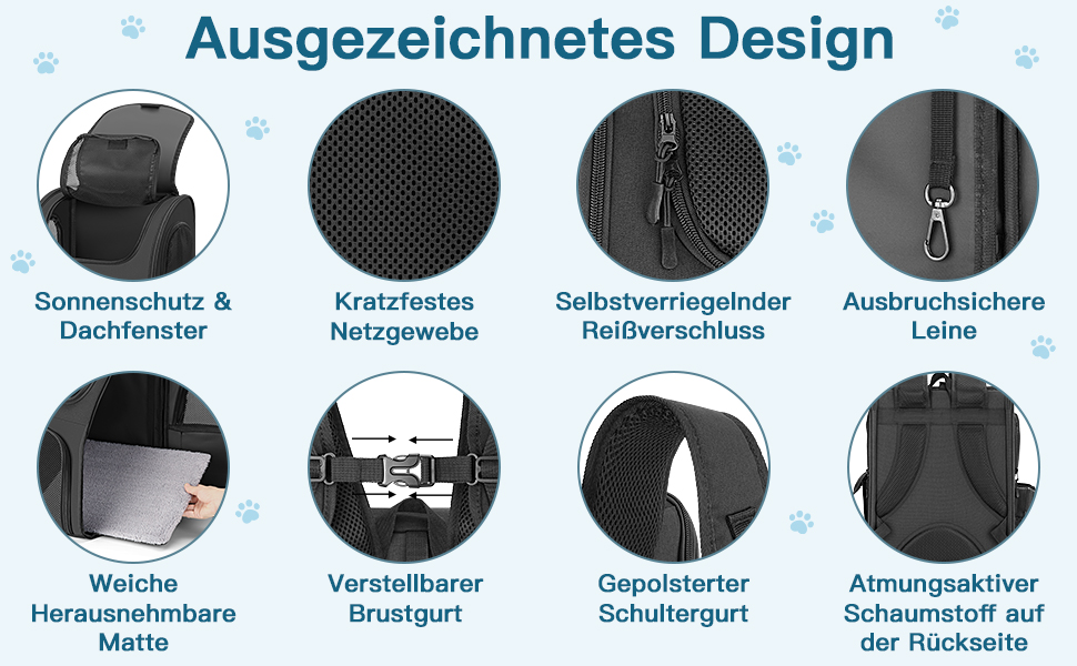 Рюкзак для тварин до 10 кг з сіткою, чорний. Зручний та дихаючий рюкзак для собак та котів з внутрішньою безпечною лінією та килимком.