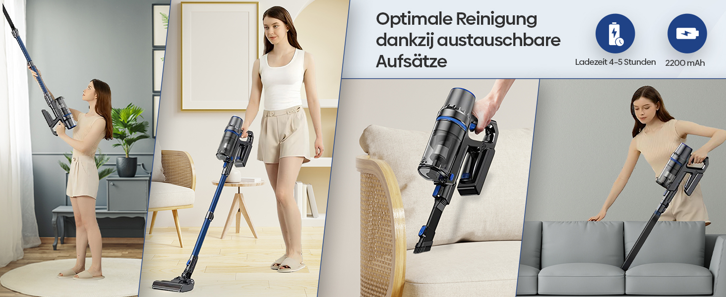 Акумуляторний пилосос Olvy 2-в-1 з функцією миття підлоги, для шерсті тварин, килимів та твердих поверхонь, бездротовий, без мішка, потужність 35KPA, 5 режимів, LED-дисплей, легкий, з HEPA-фільтром та аксесуарами