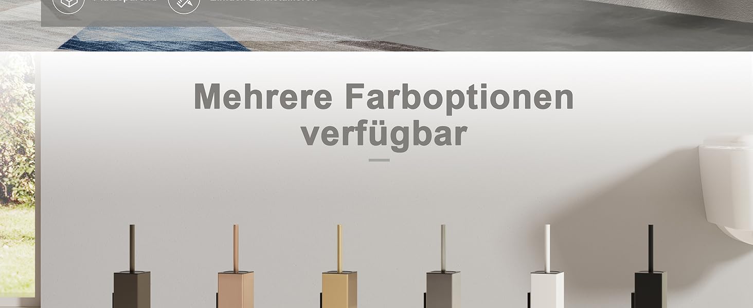 Настінна щітка для унітазу BVL з кріпленням без свердління, набір з 2 насадками, білий матовий колір