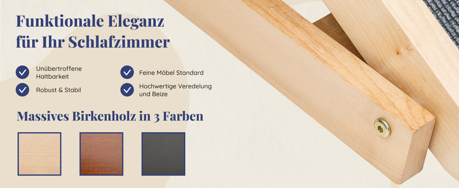 Східці для собак до ліжка з захисним бар'єром - для великих собак до 90 кг - регульована висота до 94.5 см - ширина 49.5 см - складаються - антиковзке покриття - з натурального дерева (бірча) - колір натуральний