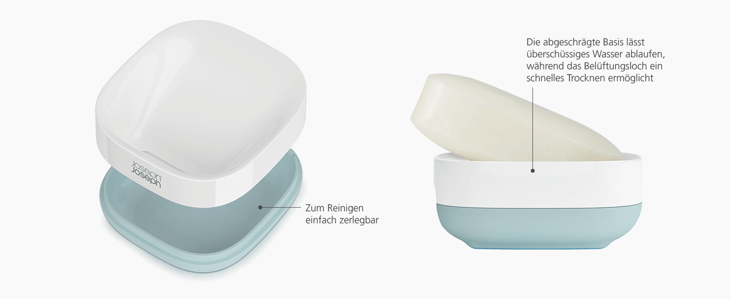 Мильниця Joseph Joseph Slim компактна, біло-блакитна, 6.2 x 14.1 x 9.1 см