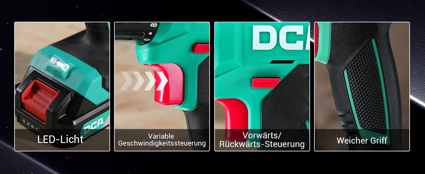 Акумуляторний дриль-шуруповерт DCA ADJZ2035, 20V, 40 Нм, 2.0Ah, 25-ти частинний комплект