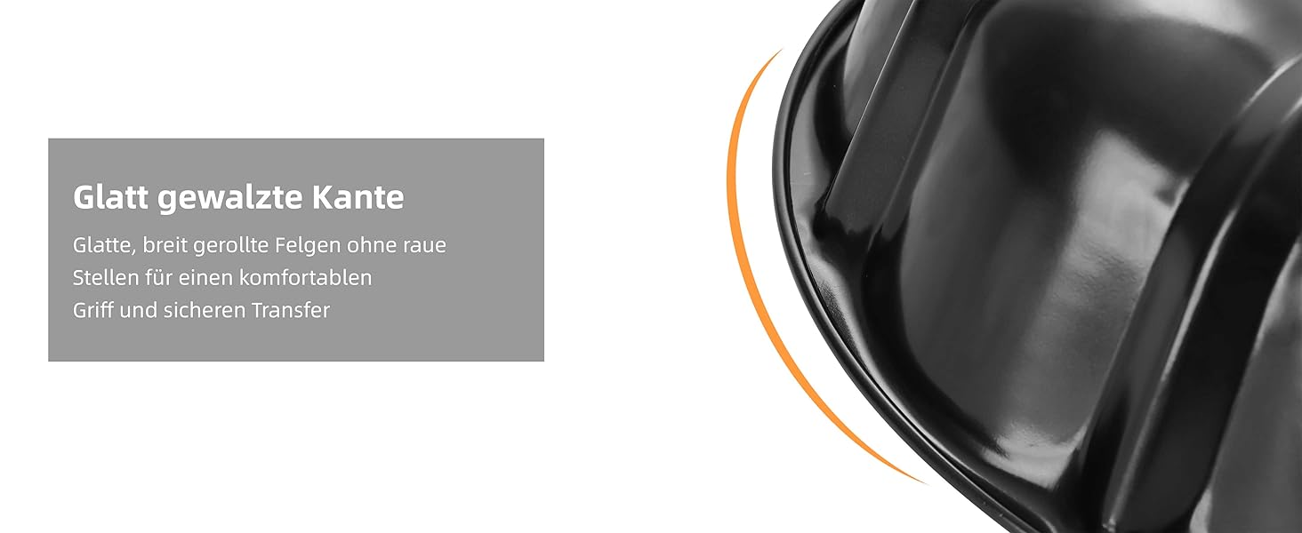Форма для кексів Onader, карбонова сталь з антипригарним покриттям, 25,5 см, кругла, для випікання кексів, хліба, здоби, легко миється (чорна)