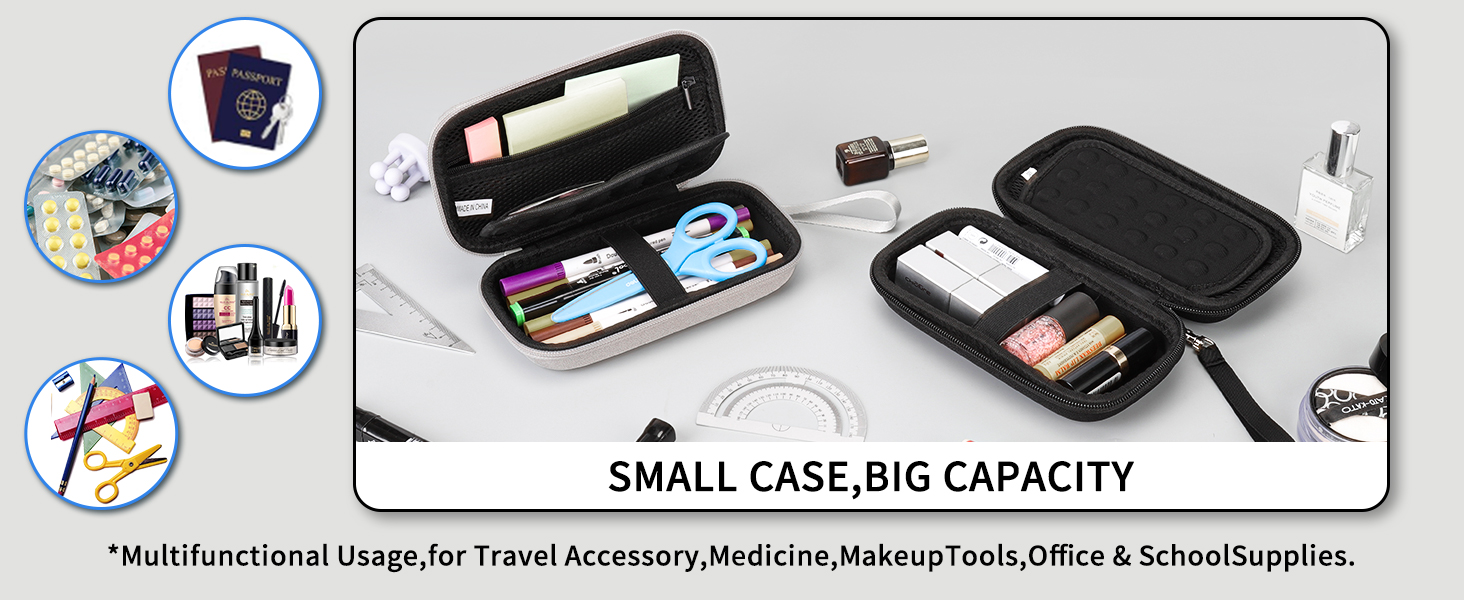 Органайзер для кабелів Teskyer, чорний, водонепроникний, жорсткий корпус, 8,5 x 17,5 x 6 см