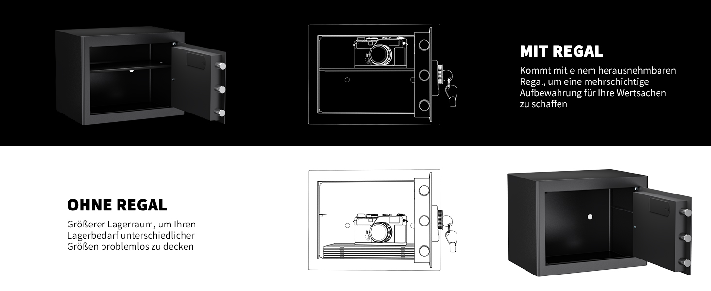 Касовий сейф KABISAFE 25L: надійне зберігання грошей, документів та коштовностей. Сейф для дому з цифровим замком, сигналізацією та висувним ящиком. Встановлюється у стіну.