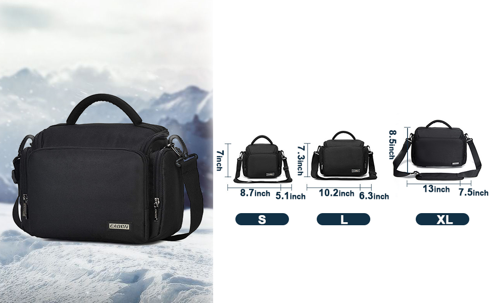 Сумка для камери CADeN: водонепроникна, для Canon, Nikon, Sony SLR/DSLR, об'єктиви та аксесуари, чорна, L