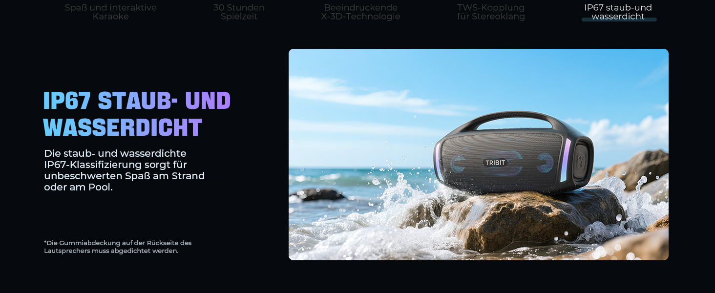 Портативна Bluetooth колонка TRIBIT StormBox Blast 2 200W IP67 - Водонепроникна, з LED, XBass, до 30 год, TWS