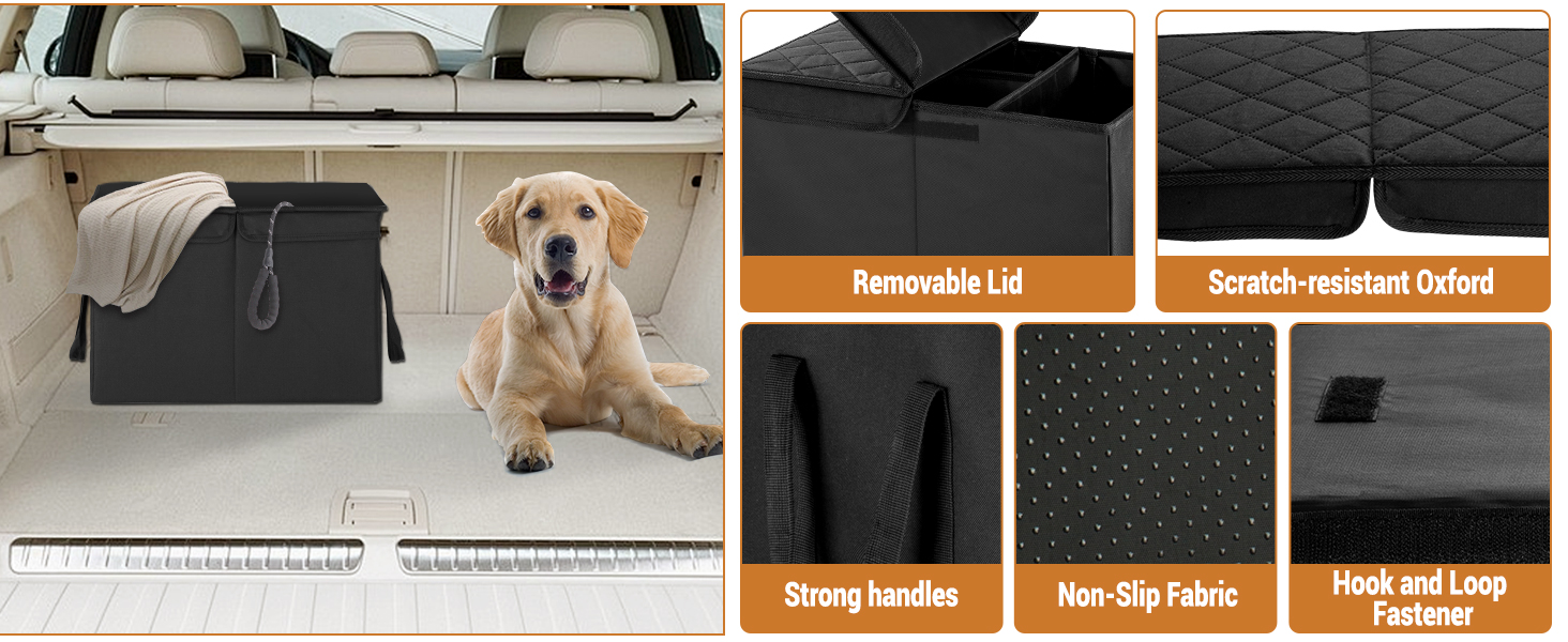 Розширювач для автокрісла для собак UNICITII, органайзер для пасажирського та заднього сидіння, чорний, L (51x29x36 см)