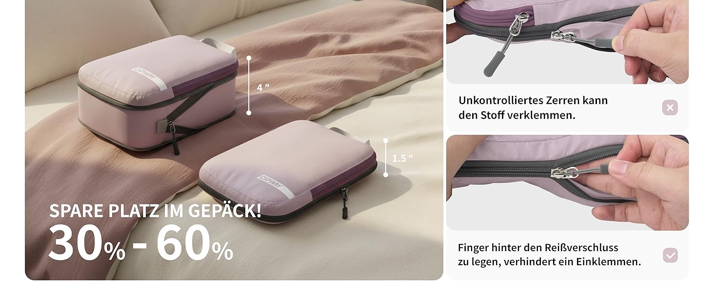 Набір кубиків-органайзерів для подорожей Cipway Kompressions, 6 шт. (білий, Mauve Pink)