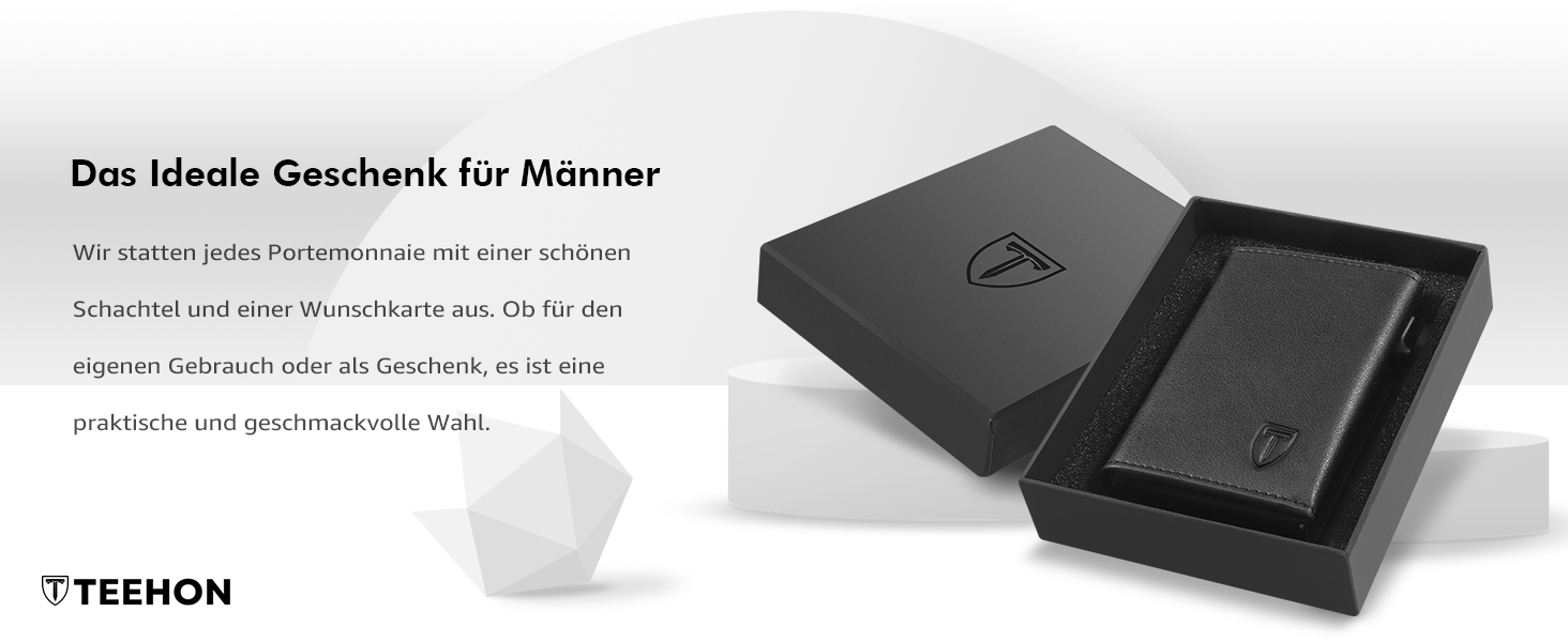Чоловічий гаманець - тонкий з магнітною застібкою, відділенням для монет, захистом RFID, віконцем для ID, шкіряний, чорний (Tee-5)