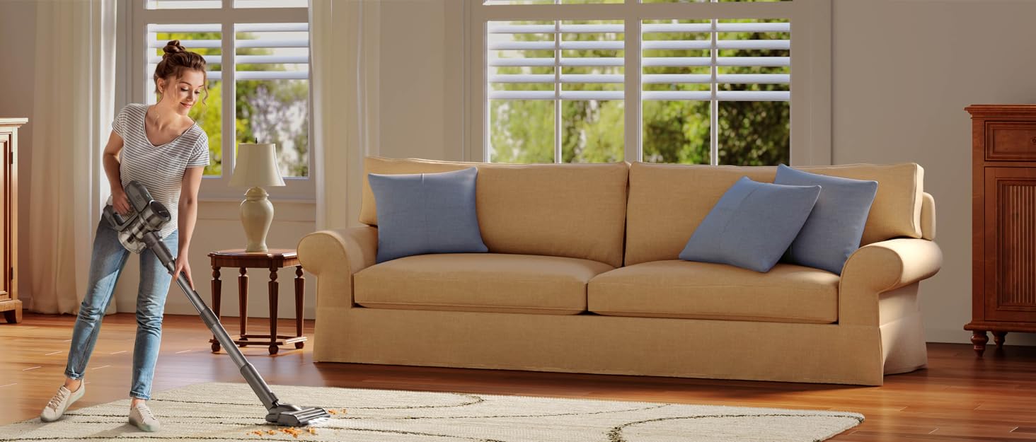 Бездротовий акумуляторний пилосос Kalado 27000Pa, 250W, 45 хв роботи, 1000 мл, для твердих поверхонь, плитки, шерсті тварин, зелений