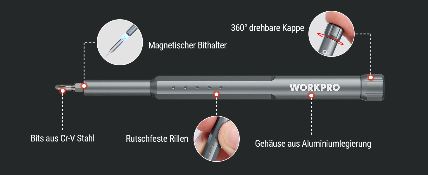 Набір викруток WORKPRO 60 в 1 для дрібної механіки, преміум-якість, з бітами Cr-V, для точного ремонту