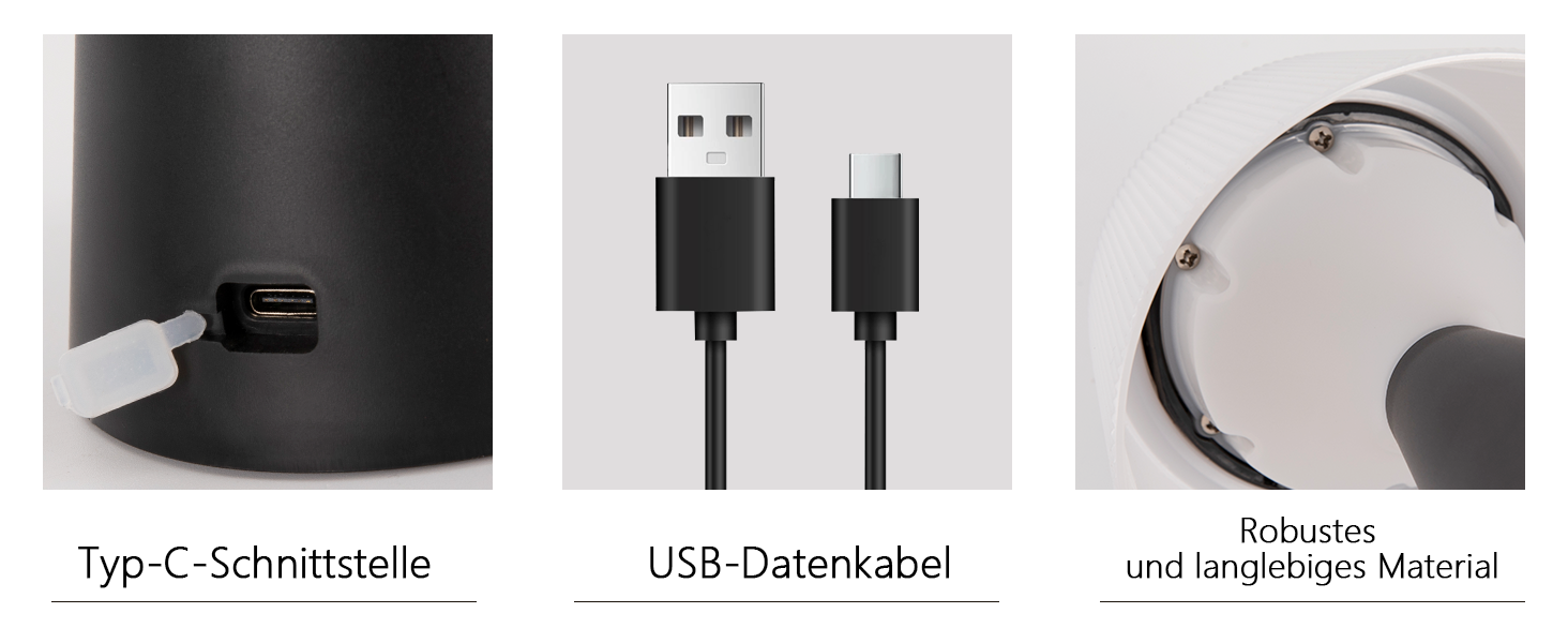Акумуляторна настільна лампа LED 2 шт. чорна - бездротова, сенсорна, з USB зарядкою для спальні, вітальні, вулиці