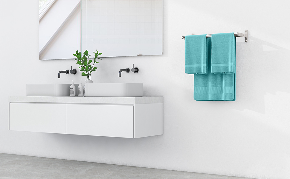 Тримач для рушників YUMORE, подвійний, 40 см, з нержавіючої сталі, для ванної кімнати та кухні, сріблястого кольору