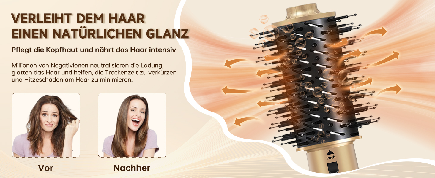 Фен-щітка 6 в 1 для волосся: стайлер, плойка, об'єм, локони