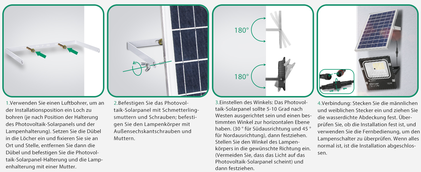 Світлодіодний прожектор Aigostar Solar для вулиці з великим сонячним модулем, димуванням 3000K/4500K/6500K, акумулятором 16000mAh, пультом ДУ, IP66, кабелем 5 м — сонячна лампа для саду та двору